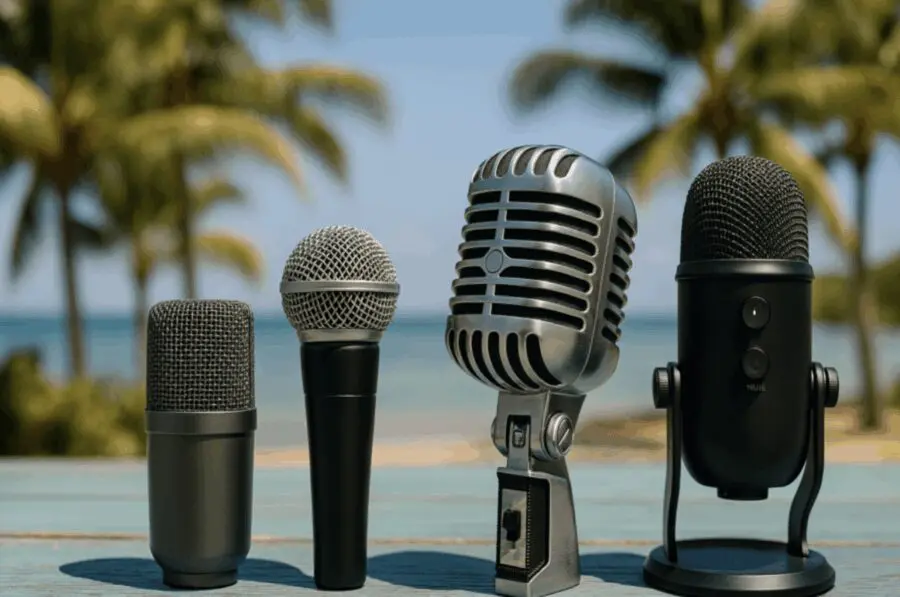 a picture of a few microphones we buy at we buy electronics miami