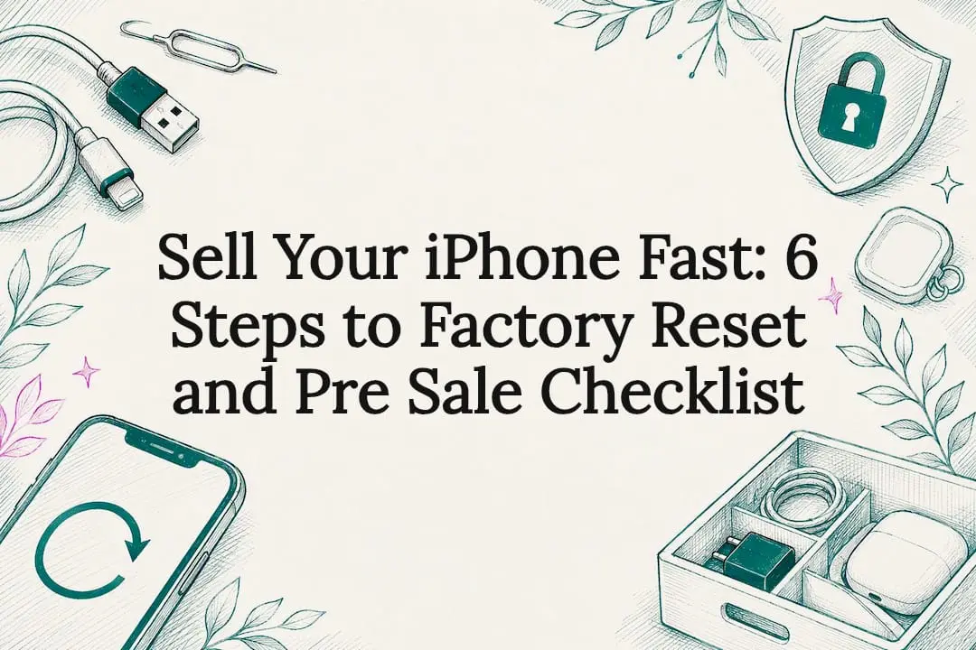 Factory reset and iPhone selling checklist illustration