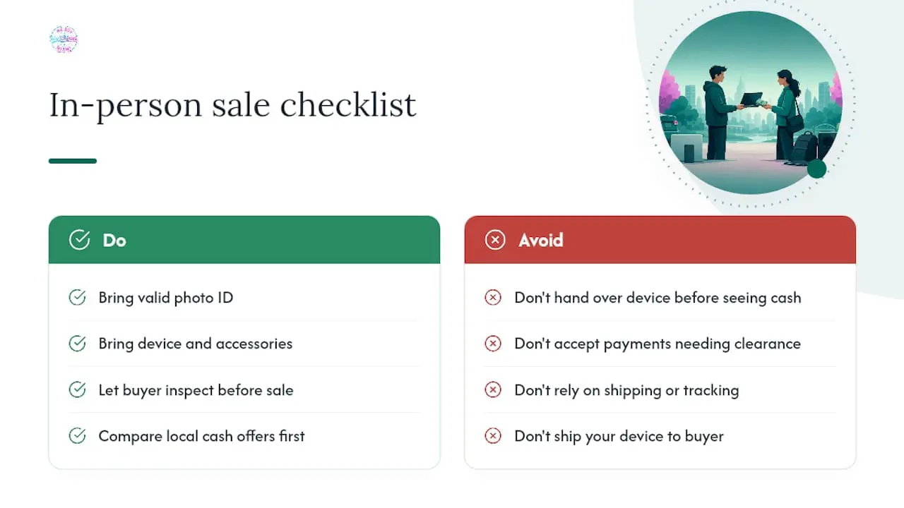 Sell Safely In Person With a Local Electronics Buyer — overview diagram