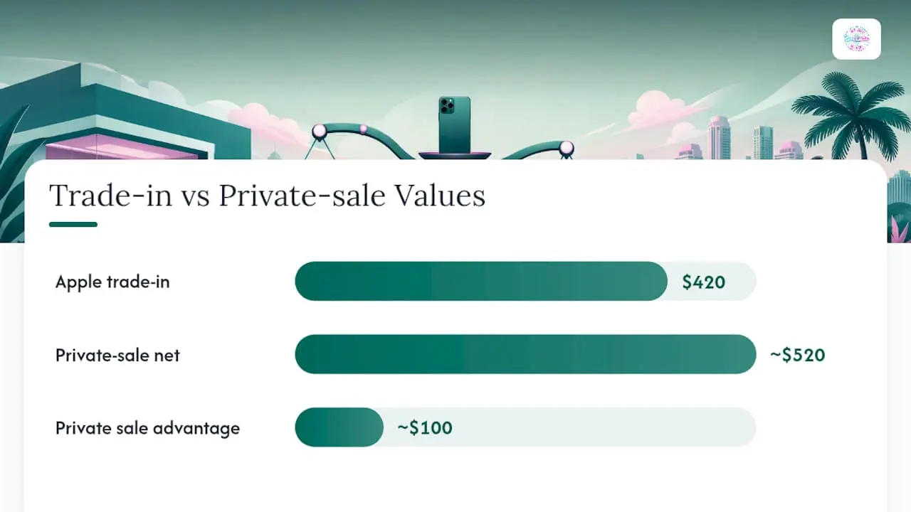 Trade-in and private-sale value comparison