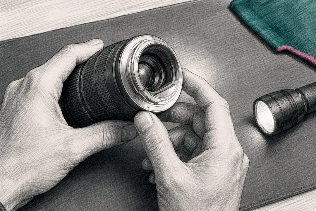 Inspecting a lens serial number area