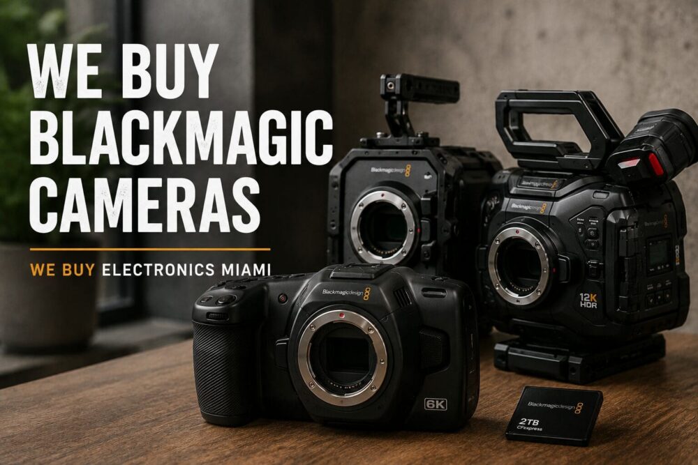 graphic showing we buy magic cameras in miami